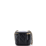Camellia Bow Vanity Case with Chain Quilted Lambskin Mini