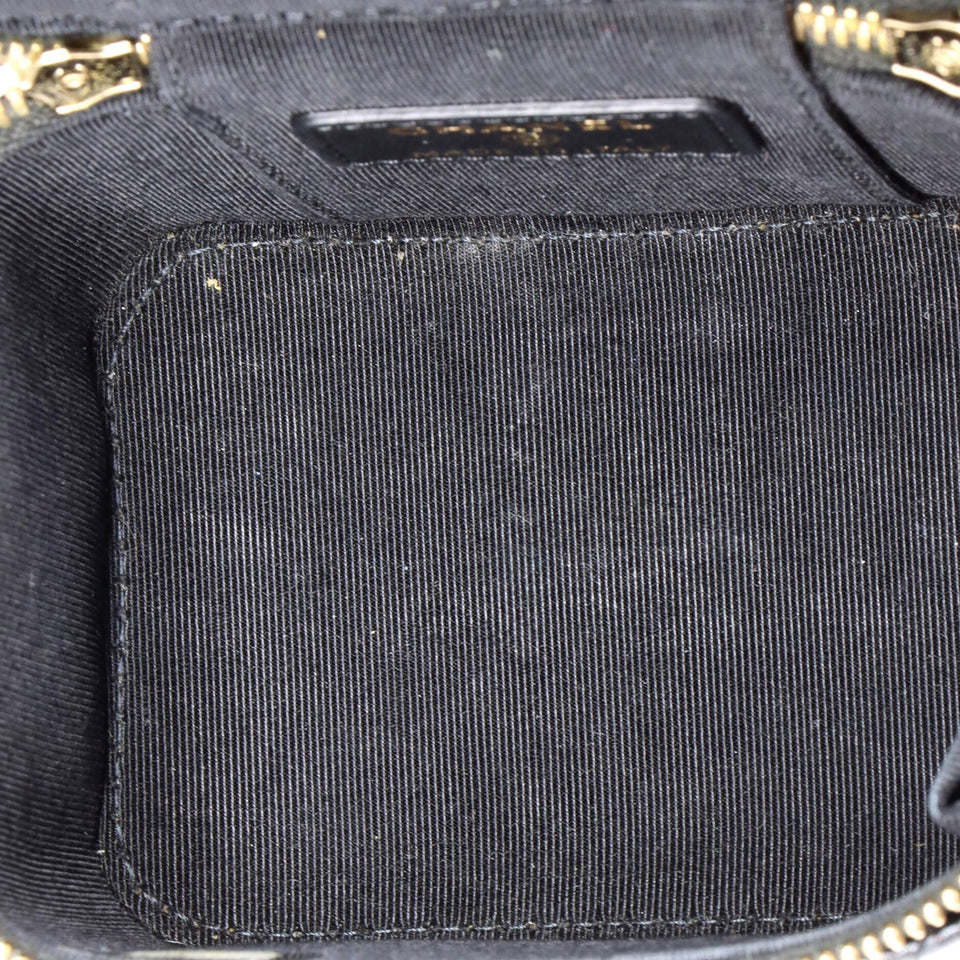 Camellia Bow Vanity Case with Chain Quilted Lambskin Mini