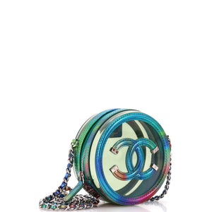 Filigree Round Clutch with Chain PVC with Lambskin Mini