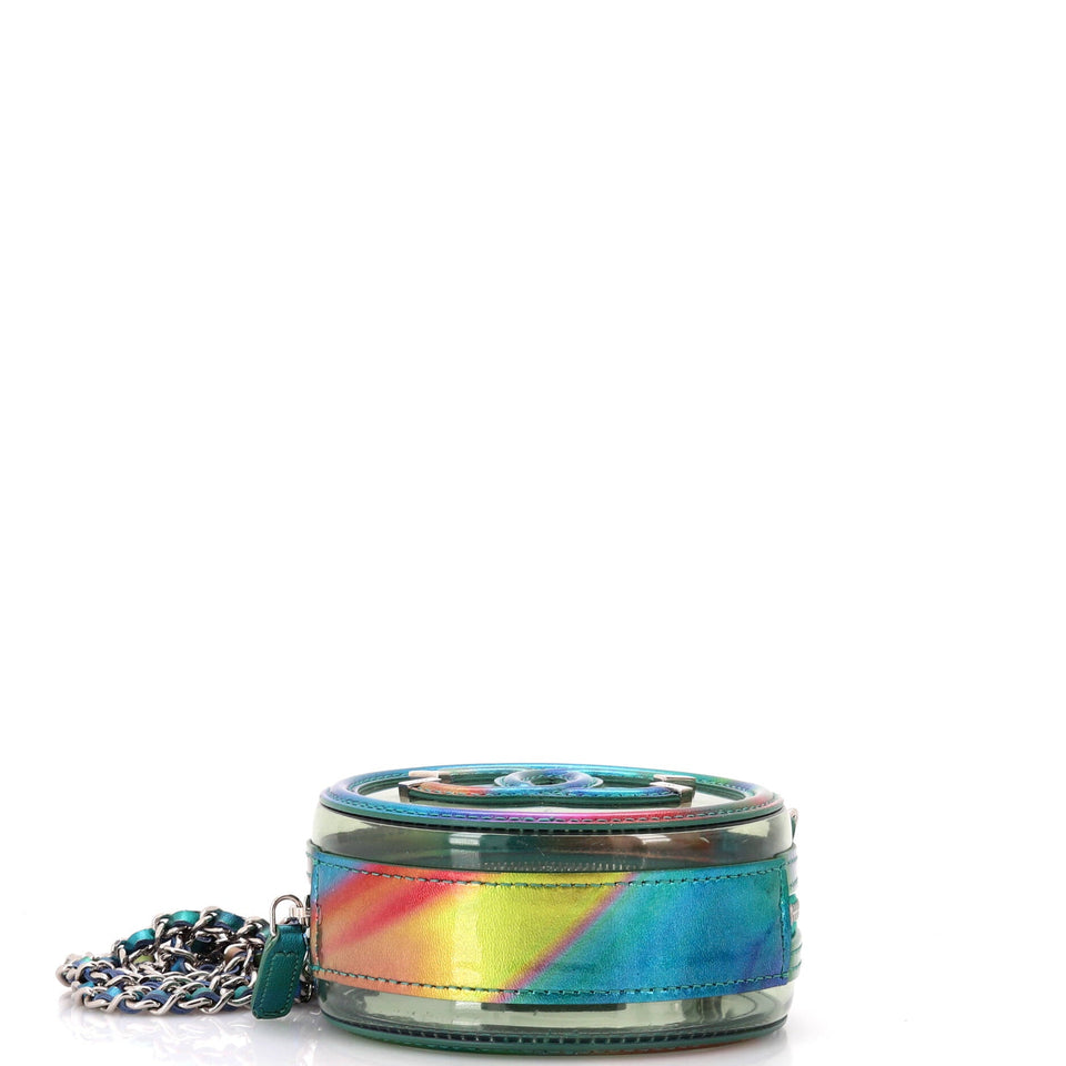 Filigree Round Clutch with Chain PVC with Lambskin Mini