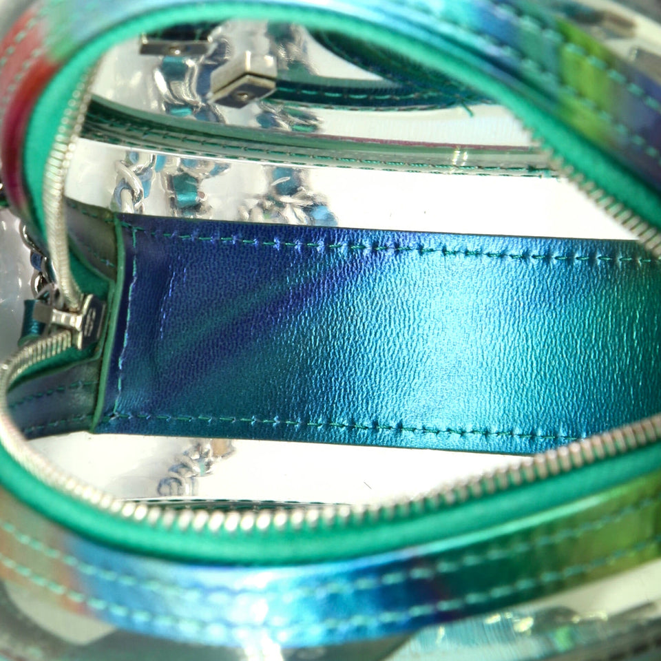 Filigree Round Clutch with Chain PVC with Lambskin Mini