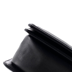 So Black Boy Flap Bag Quilted Calfskin Old Medium