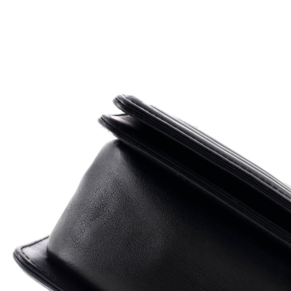 So Black Boy Flap Bag Quilted Calfskin Old Medium