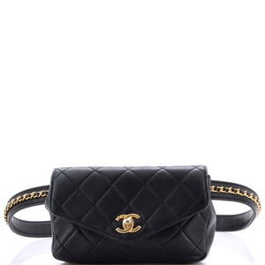Chain Envelope Belt Bag Quilted Calfskin