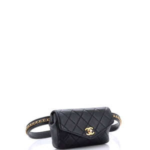 Chain Envelope Belt Bag Quilted Calfskin