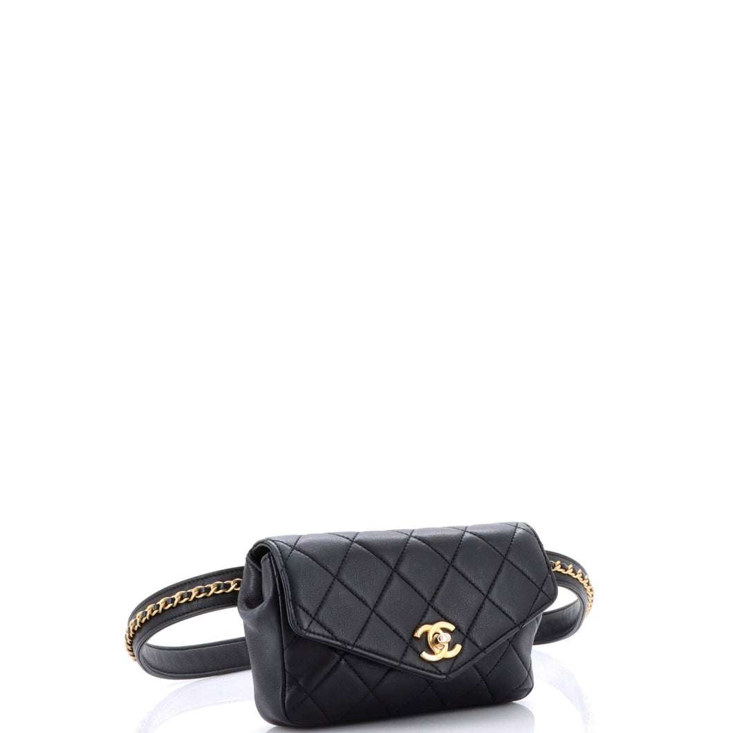 Chain Envelope Belt Bag Quilted Calfskin