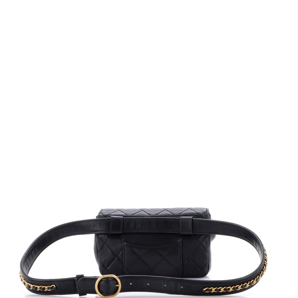 Chain Envelope Belt Bag Quilted Calfskin