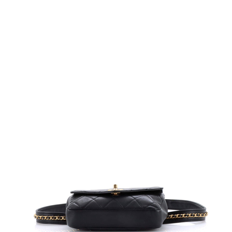 Chain Envelope Belt Bag Quilted Calfskin