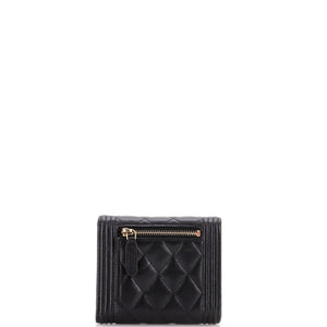 Boy Flap Wallet Quilted Caviar Compact