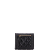 Boy Flap Wallet Quilted Caviar Compact