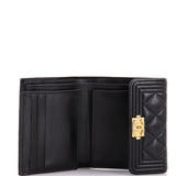 Boy Flap Wallet Quilted Caviar Compact