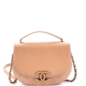 Coco Curve Flap Messenger Calfskin and Quilted Goatskin Small