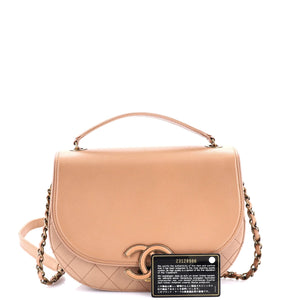 Coco Curve Flap Messenger Calfskin and Quilted Goatskin Small