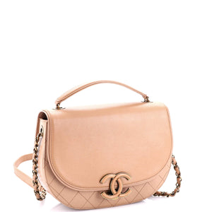 Coco Curve Flap Messenger Calfskin and Quilted Goatskin Small