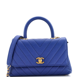 Coco Top Handle Bag Chevron Caviar Mini
