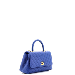 Coco Top Handle Bag Chevron Caviar Mini