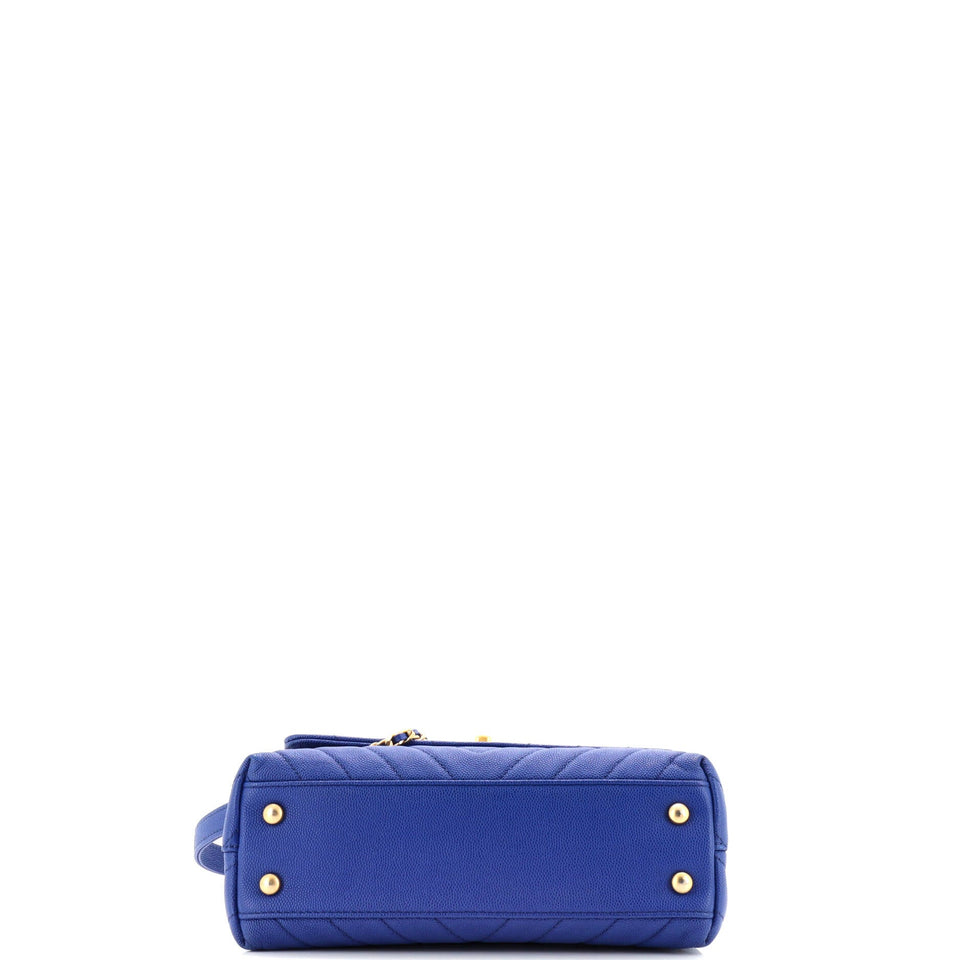 Coco Top Handle Bag Chevron Caviar Mini