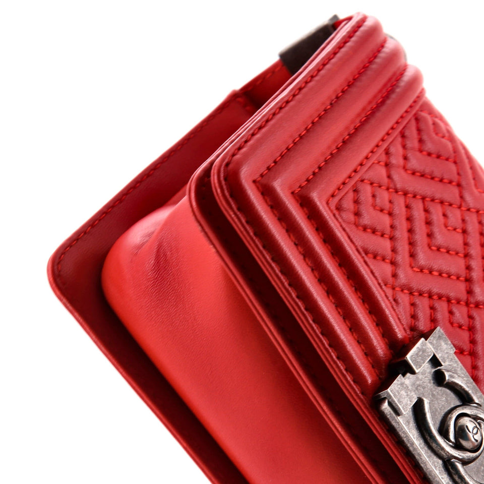 Boy Flap Bag Mixed Quilted Leather Small