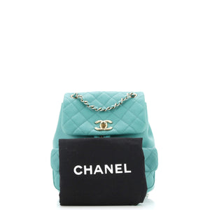 Duma Pockets Drawstring Backpack Quilted Caviar Small