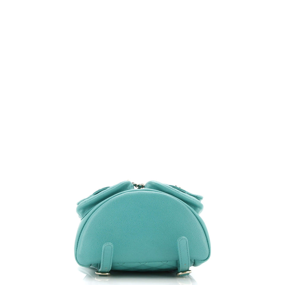 Duma Pockets Drawstring Backpack Quilted Caviar Small