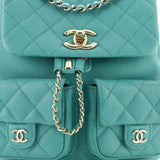 Duma Pockets Drawstring Backpack Quilted Caviar Small