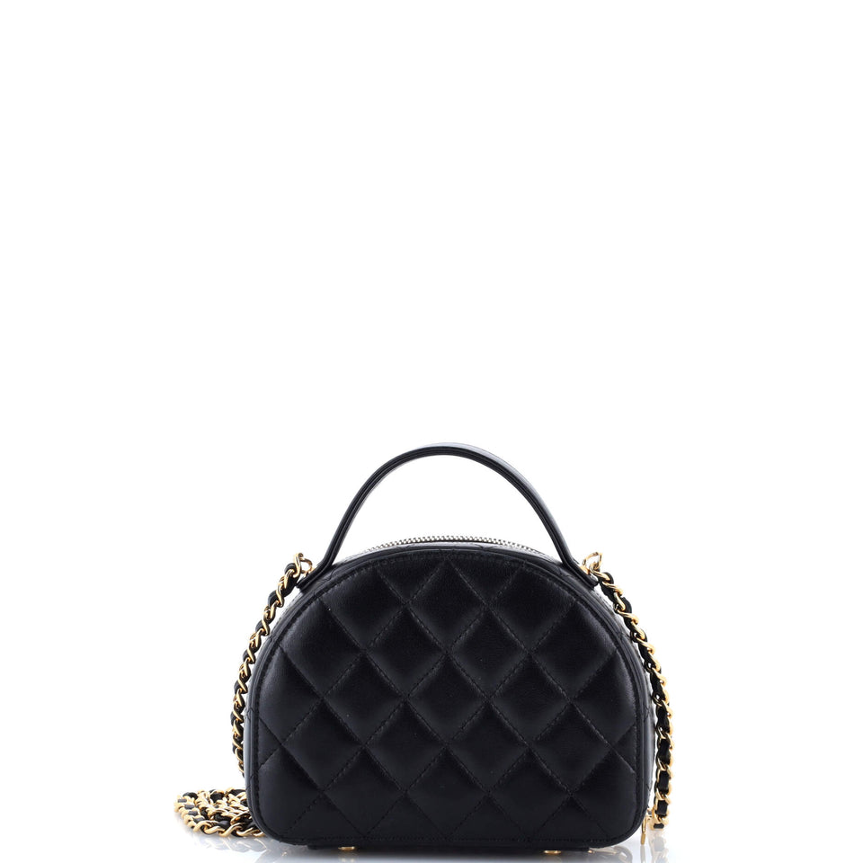 Chic Riviera Vanity Case with Chain Quilted Lambskin Mini
