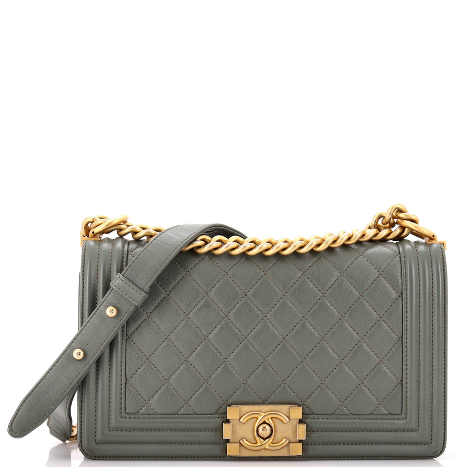 Boy Flap Bag Quilted Lambskin Old Medium