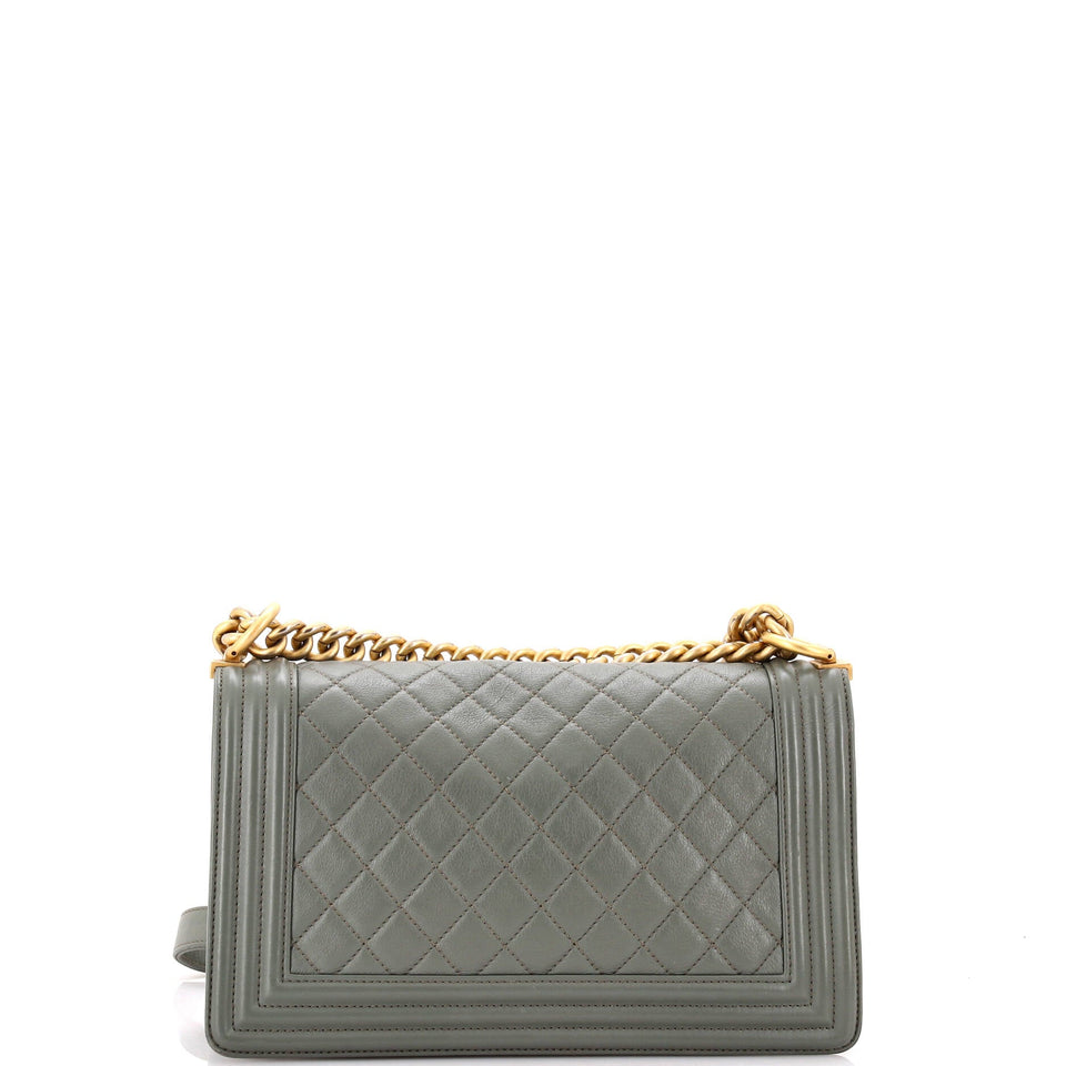 Boy Flap Bag Quilted Lambskin Old Medium