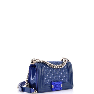 Boy Flap Bag Quilted Plexiglass Patent Small