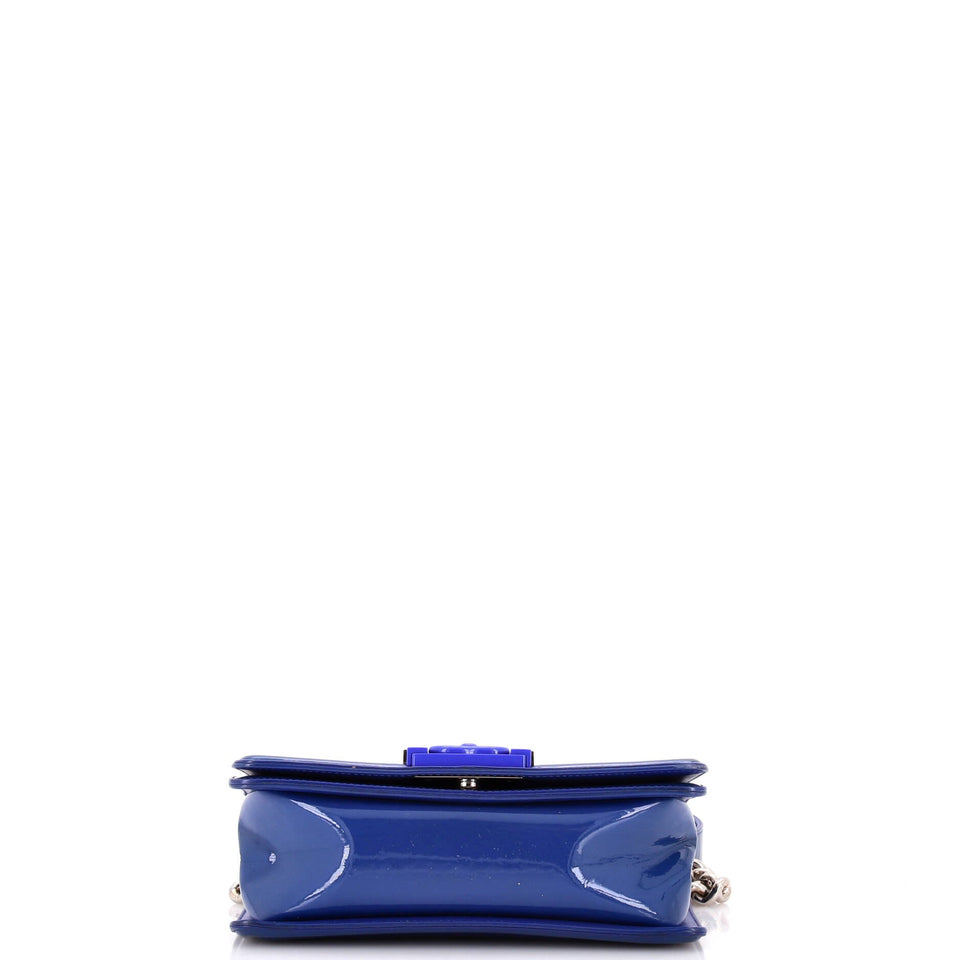 Boy Flap Bag Quilted Plexiglass Patent Small