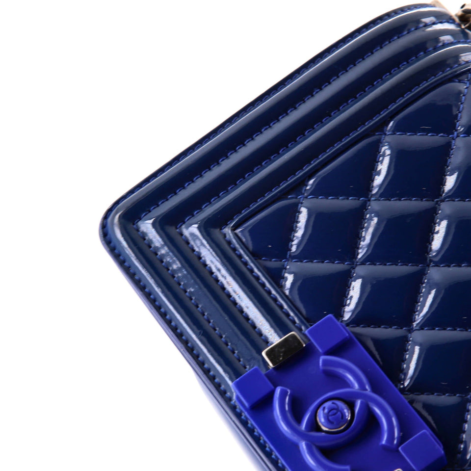 Boy Flap Bag Quilted Plexiglass Patent Small