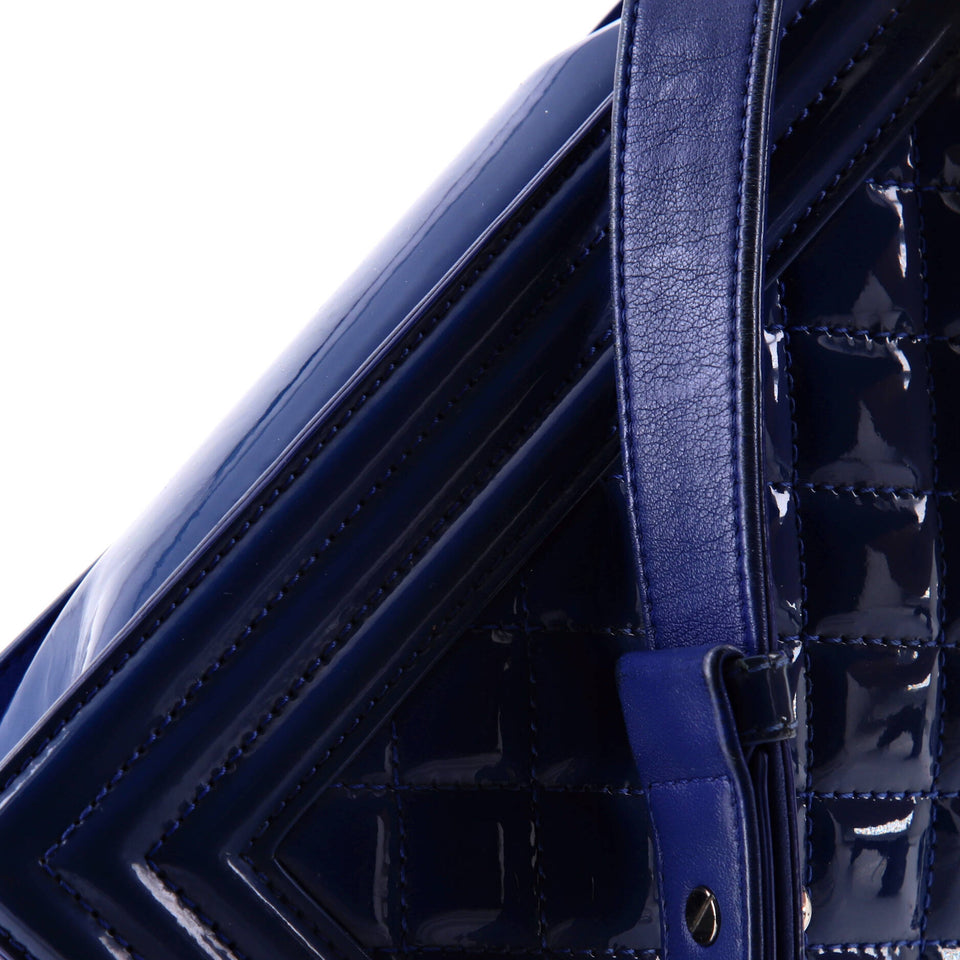 Boy Flap Bag Quilted Plexiglass Patent Small