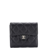 CC Compact Classic Flap Wallet Quilted Caviar