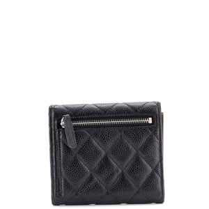 CC Compact Classic Flap Wallet Quilted Caviar