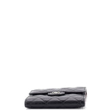 CC Compact Classic Flap Wallet Quilted Caviar