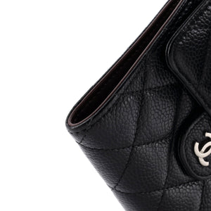 CC Compact Classic Flap Wallet Quilted Caviar