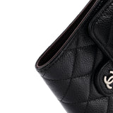 CC Compact Classic Flap Wallet Quilted Caviar