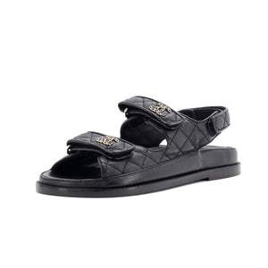 Women's Velcro Dad Sandals Quilted Leather