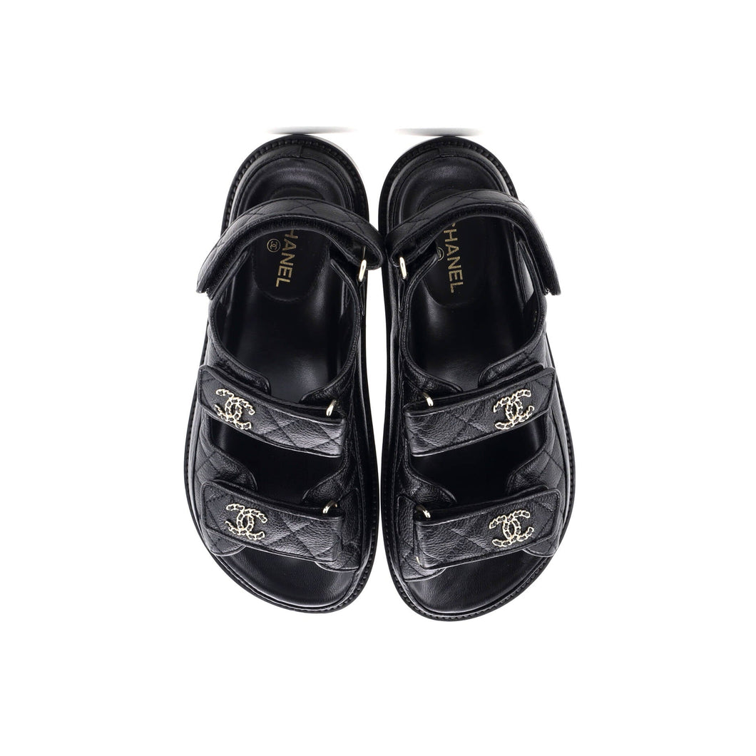 Women's Velcro Dad Sandals Quilted Leather