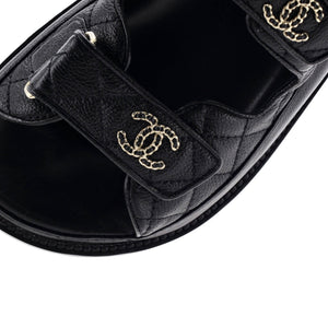 Women's Velcro Dad Sandals Quilted Leather