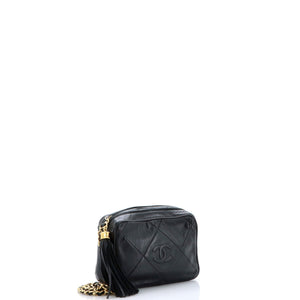 Vintage Diamond CC Camera Bag Quilted Leather Small