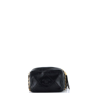 Vintage Diamond CC Camera Bag Quilted Leather Small