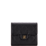 CC Compact Classic Flap Wallet Quilted Caviar
