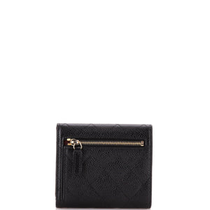 CC Compact Classic Flap Wallet Quilted Caviar