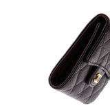 CC Compact Classic Flap Wallet Quilted Caviar