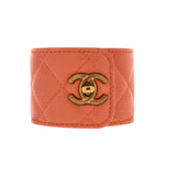 CC Turnlock Cuff Bracelet Quilted Leather with Metal