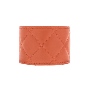 CC Turnlock Cuff Bracelet Quilted Leather with Metal