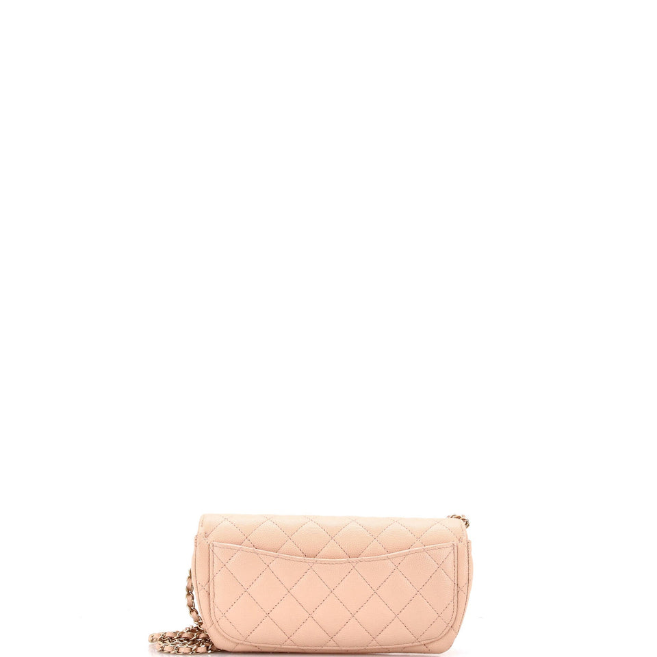 Classic Sunglasses Case with Chain Quilted Caviar