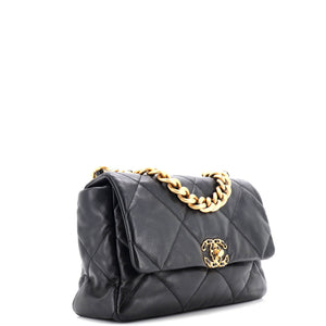 19 Flap Bag Quilted Leather Large