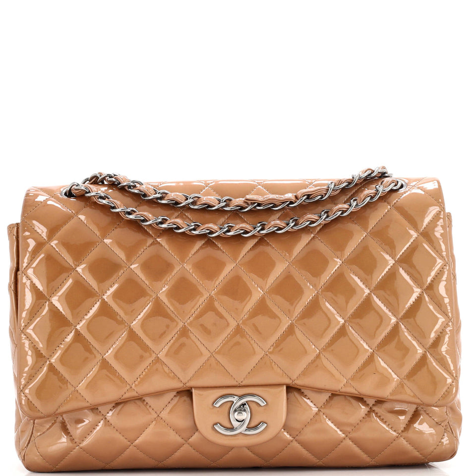 Classic Double Flap Bag Quilted Patent Maxi
